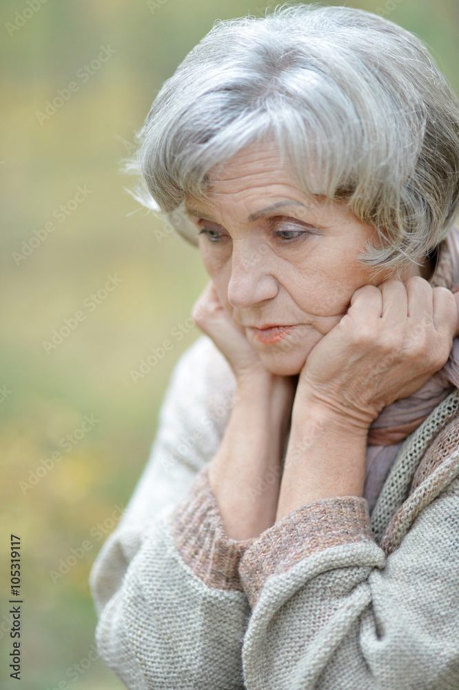 Nice sad old woman Nice sad old woman
