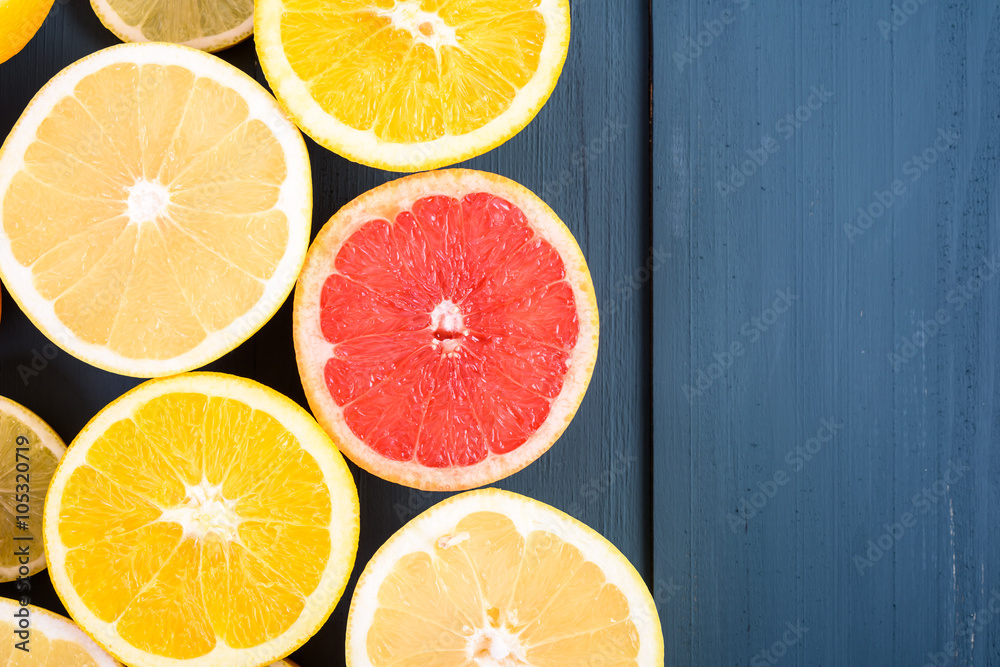Orange, Grapefruit And Lemon Citrus Fruit Slices
