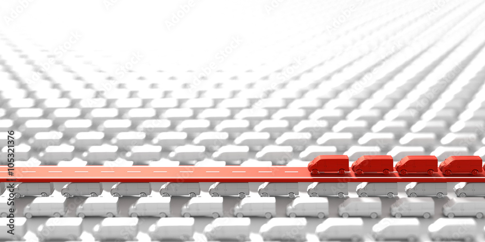 Fototapeta premium Logistics and transportation industry concepts, three dimensional illustration