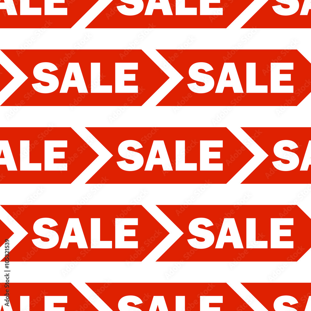 Seamless vector background with red sale signs. Seamless vector background with red sale signs.