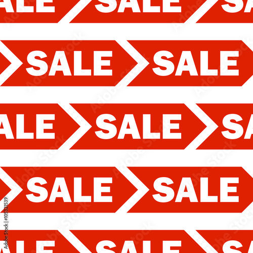Seamless vector background with red sale signs.