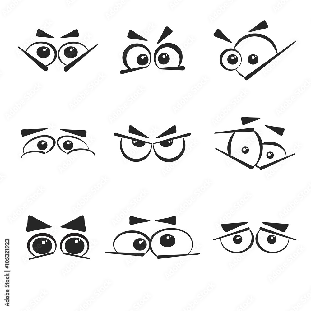 Set of eye emotions, isolated on the white background. Set of eye emotions, isolated on the white background.