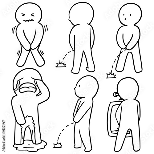 vector set of man peeing