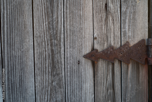 Grey Wood plank background with rusty decorative overlay