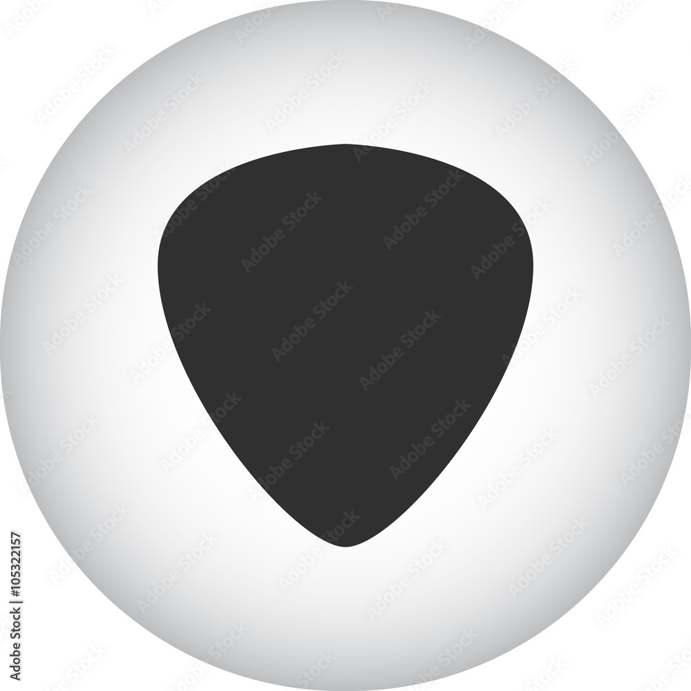 Guitar plectrum pick simple icon on round background Guitar plectrum pick simple icon on round background