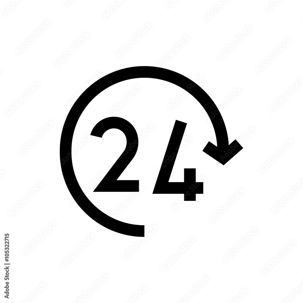 All day, twenty four hours line icon. All day, twenty four hours line icon.