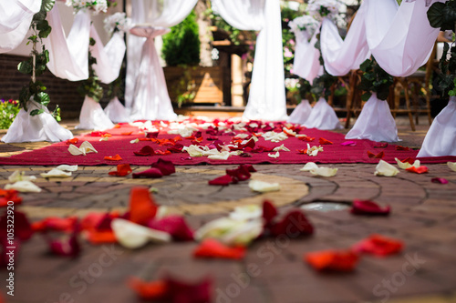 wedding ceremony, decor, Marsala wedding arch
