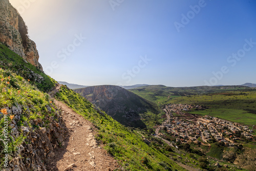 Views of Mount Arbel and rocks