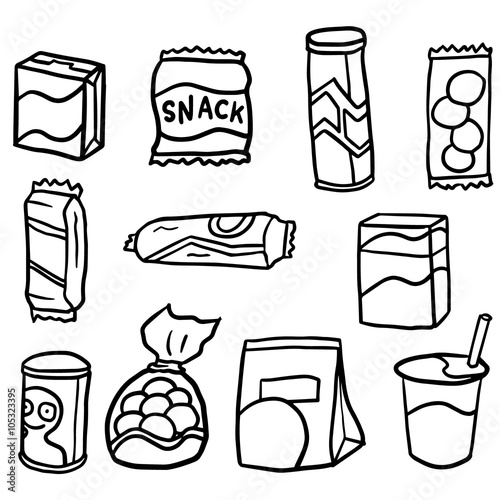 Canvas Print vector set of snack
