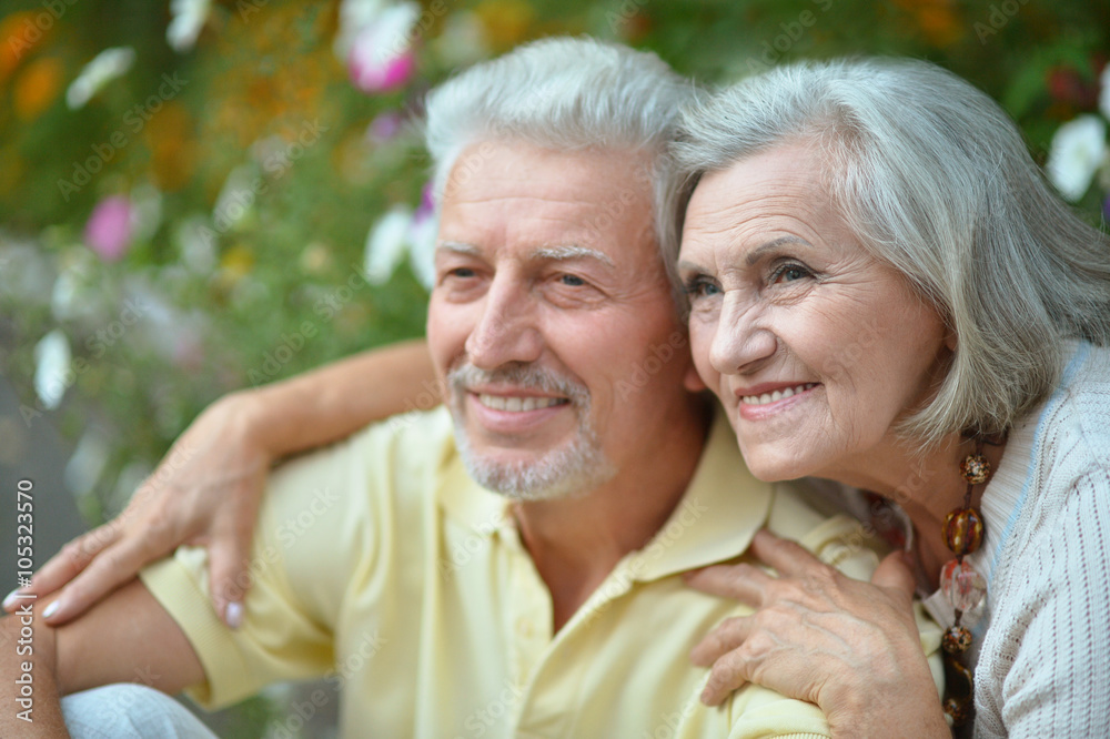 Senior couple  in summer park