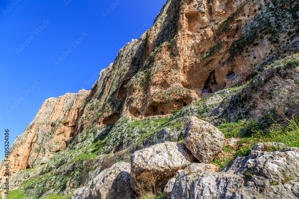 Views of Mount Arbel and rocks