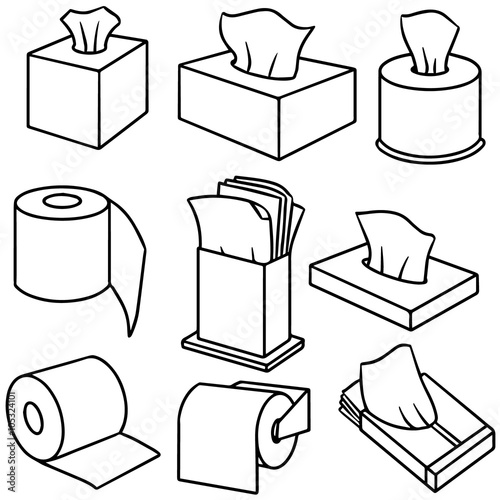 vector set of tissue paper