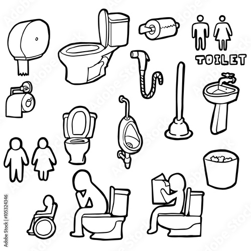 vector set of toilet icon
