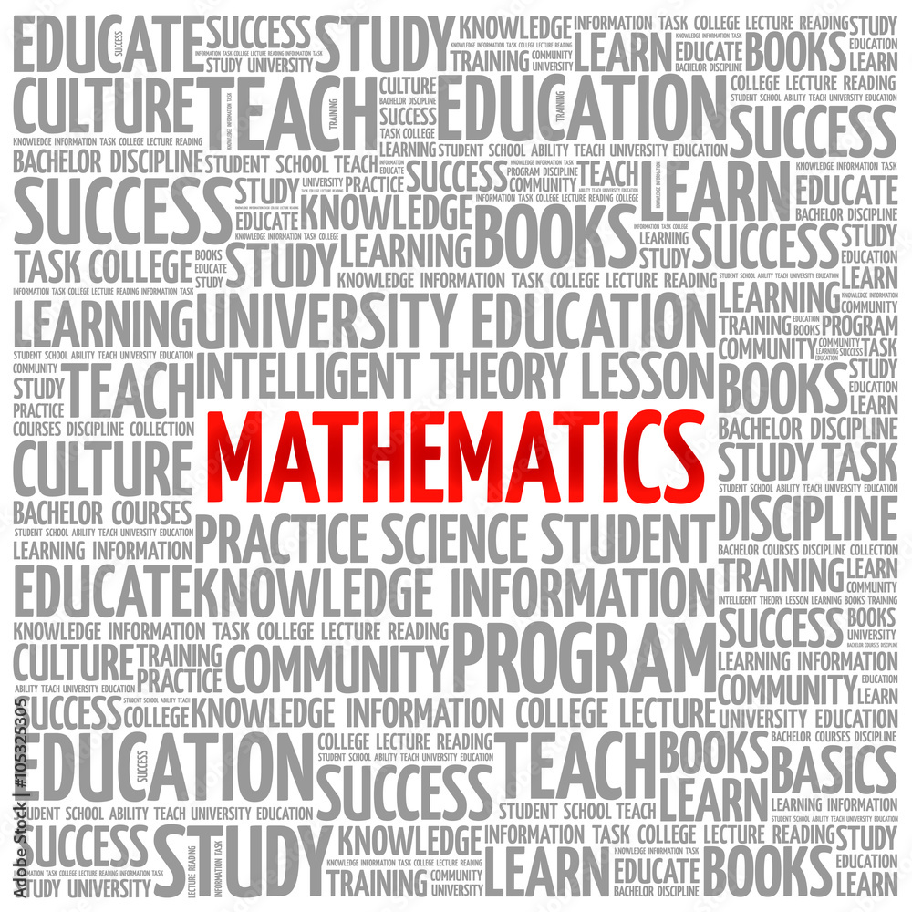 Mathematics word cloud, education concept background