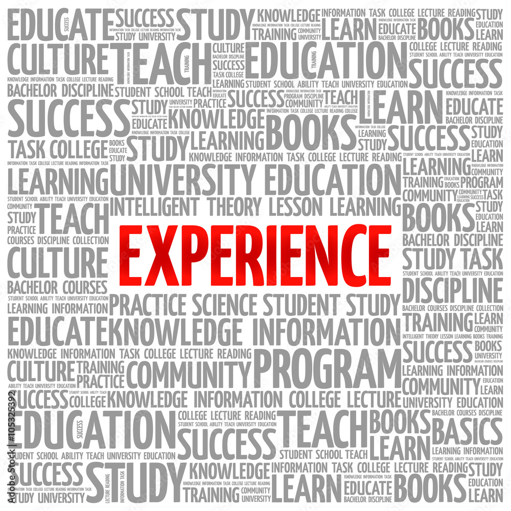 Experience word cloud, business concept background Experience word cloud, business concept background