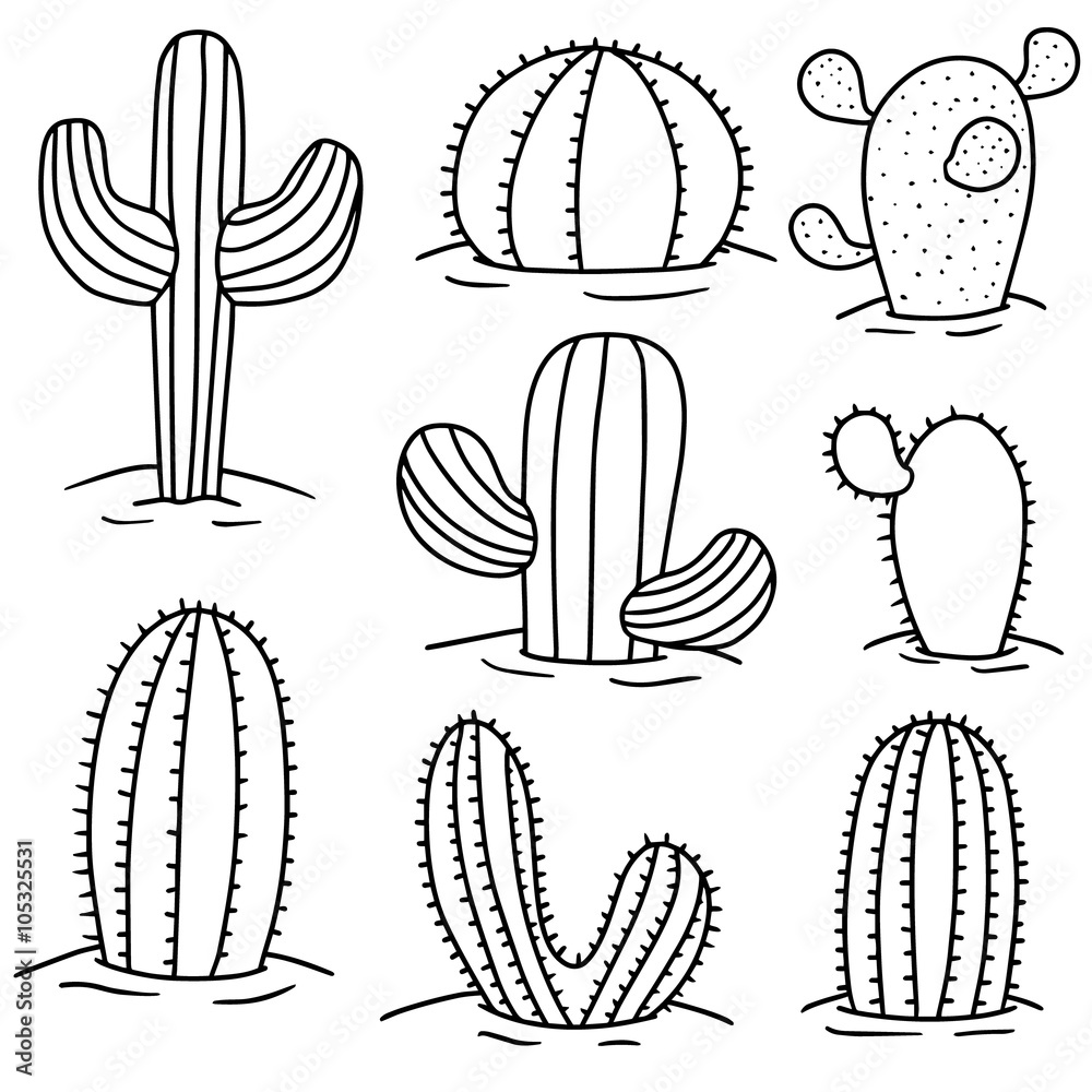 Fototapeta premium vector set of cactus