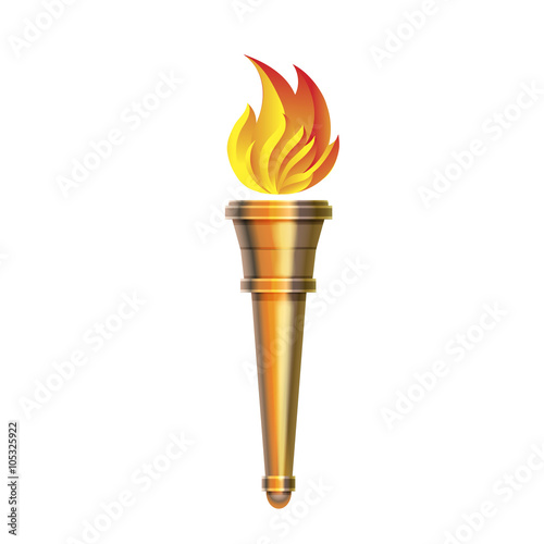 Torch icon - Vector Hot flame, power flaming,