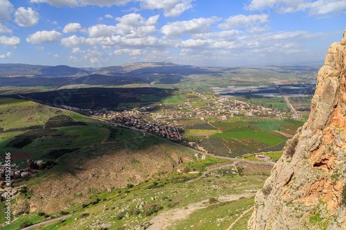 Views of Mount Arbel and rocks photo