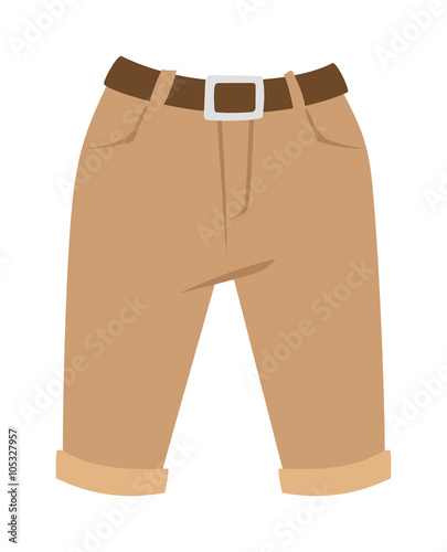 Brown shorts silhouettes vector on white. Casual isolated fashion