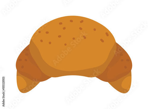 Croissant vector food vector isolated on white background.