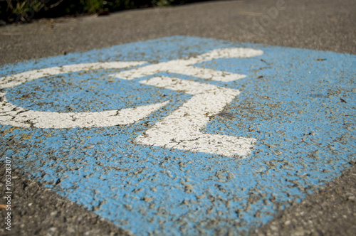 Disabled sign painted on the asphalt