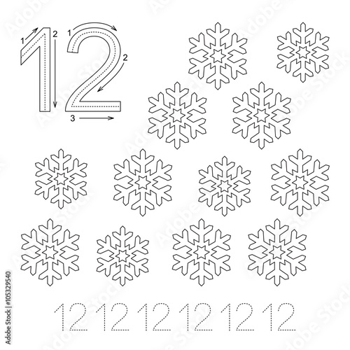 Tracing worksheet for figure Twelve