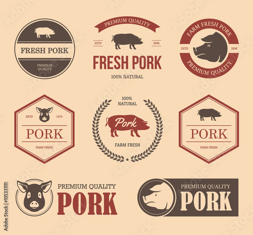 Colorful Pork Labels