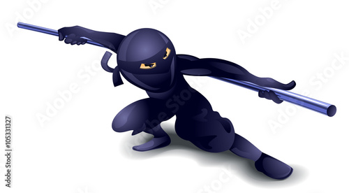 Ninja with pole