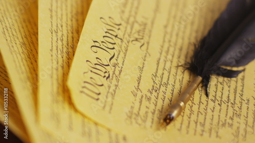 United States Constitution and feather pen