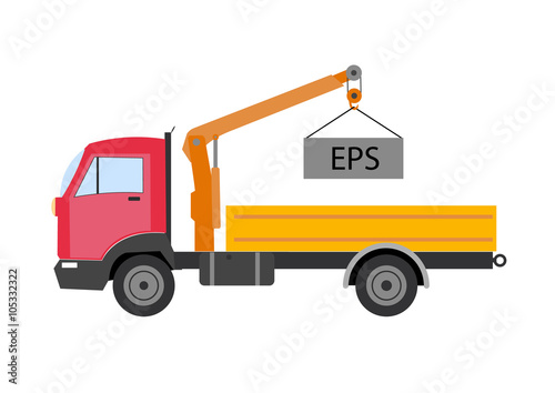 Autotruck Tipping lorry Tripper truck vector icon isolated Tipping lorry. Autotruck vector isolated.Building truck machine.lift cargo vehicle