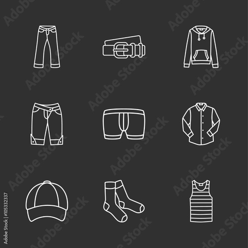 nine modern clothes icons 