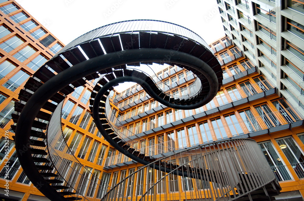 Obraz premium MUNICH, GERMANY - OCTOBER 30 :Endless steel stairway in Munich d