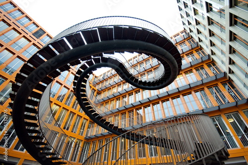 MUNICH, GERMANY - OCTOBER 30 :Endless steel stairway in Munich d photo