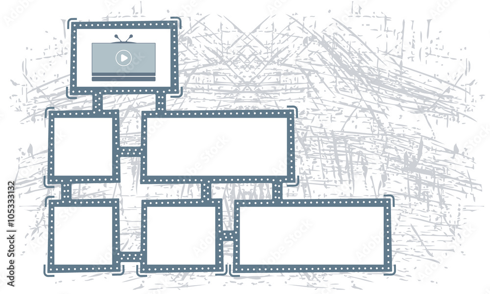 Abstract frame for your text and tv icon Abstract frame for your text and tv icon
