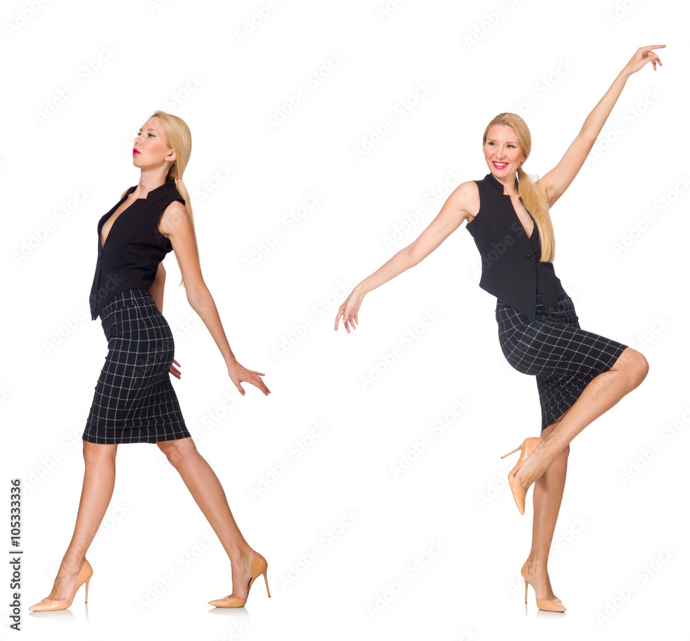 Composite photo of woman in various poses