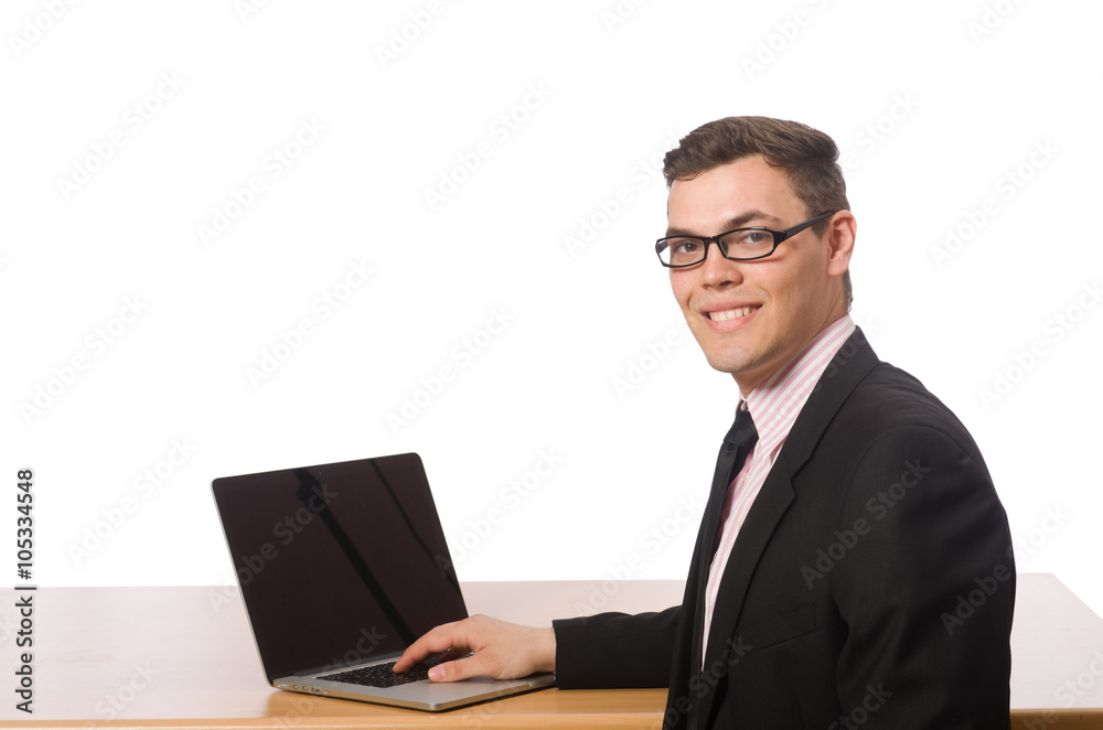 Young businessman isolated on the white Young businessman isolated on the white
