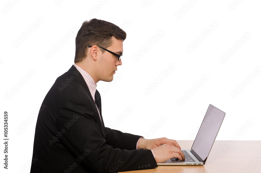 Young businessman isolated on the white Young businessman isolated on the white