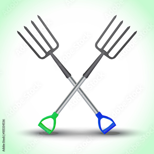 Realistic pitchfork isolated. Vector illustration