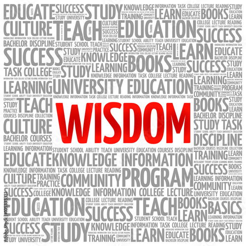 Wisdom word cloud, education concept background