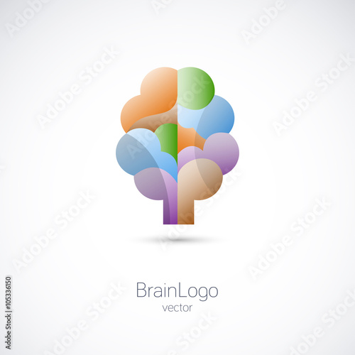 Vector abstract brain business contemporary design logo backgrou