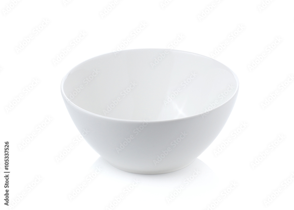 White  bowl on white background