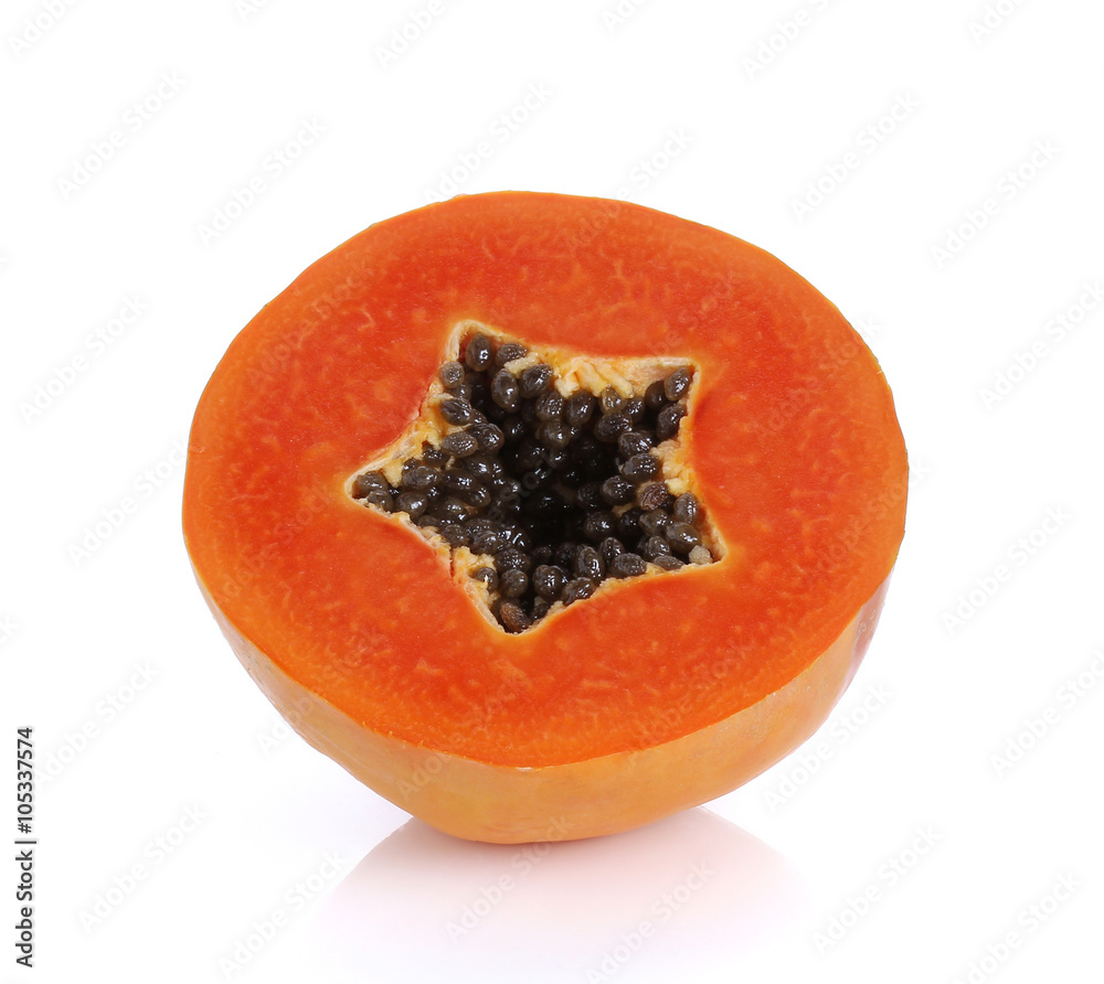 sliced papaya isolated on a white background sliced papaya isolated on a white background