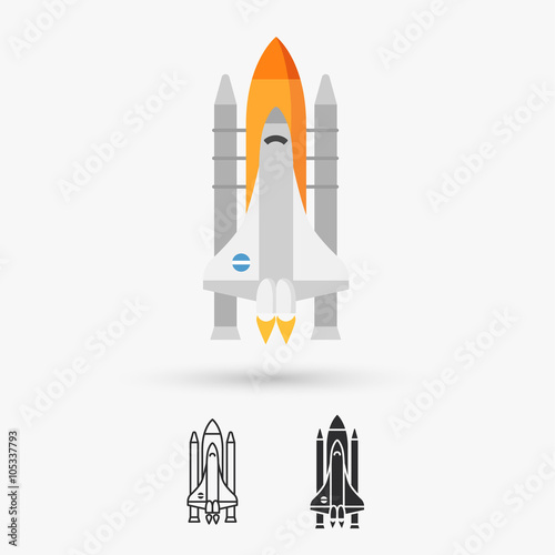 Space shuttle vector icon