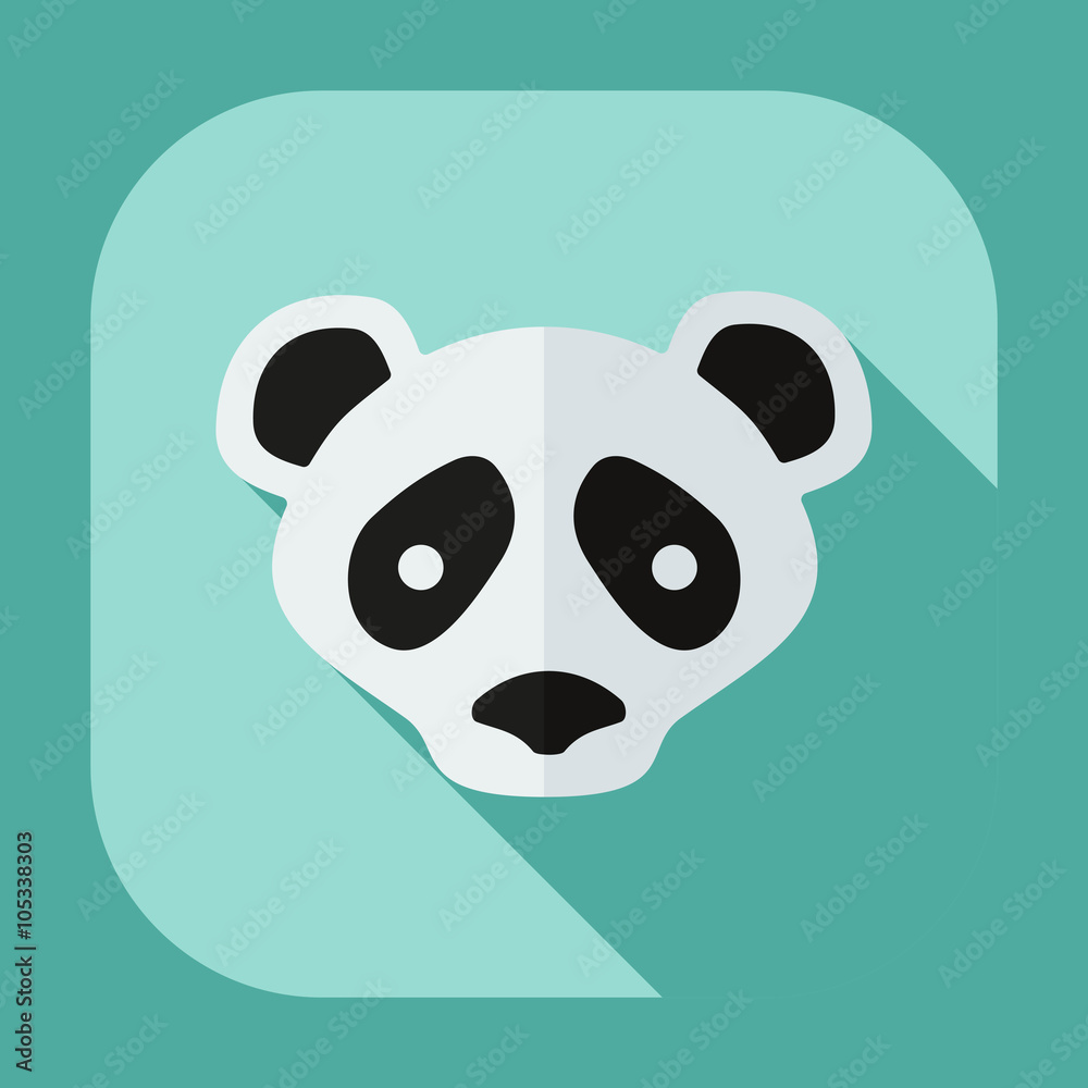 Flat modern design with shadow icons pandas Flat modern design with shadow icons pandas