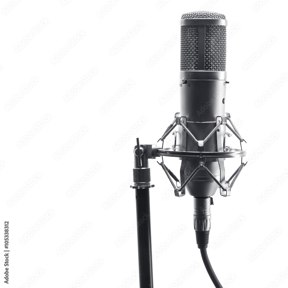 studio microphone on a white background studio microphone on a white background