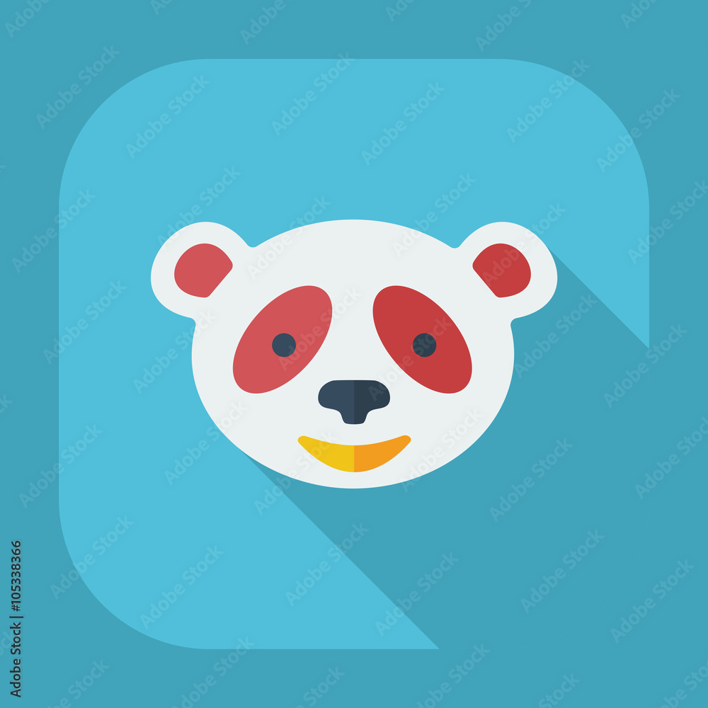Fototapeta premium Flat modern design with shadow icons pandas