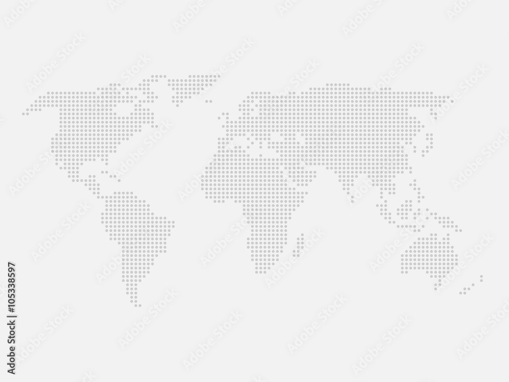 Naklejka Kropkowana mapa świata