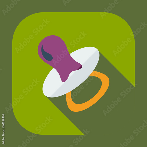 Flat modern design with shadow icons soother