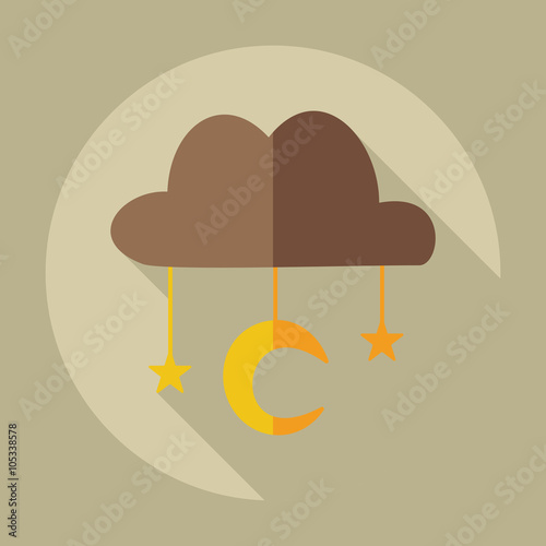 Flat modern design with shadow icons Muslim heaven