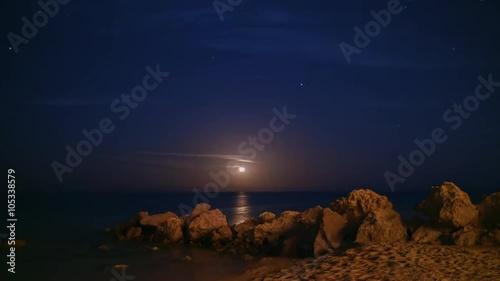 moonrise over the Red Sea and the falling stars